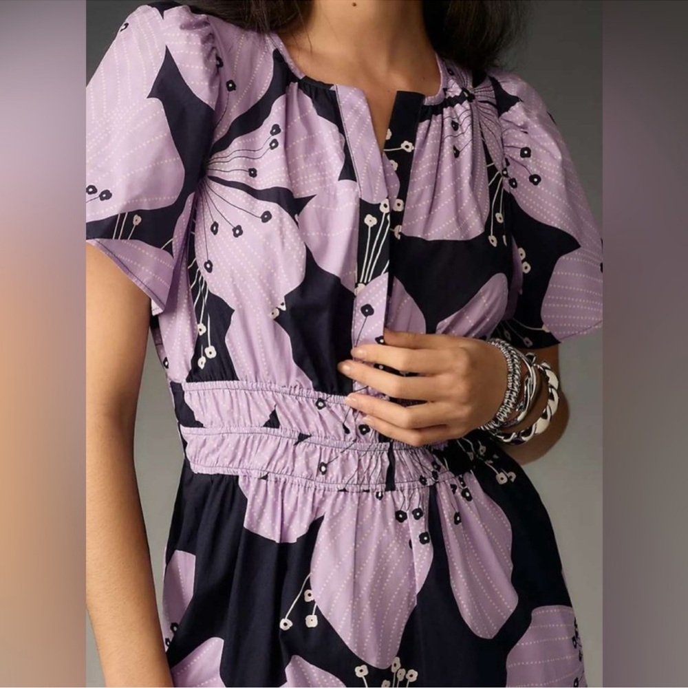 by Anthropologie Somerset Mini Dress in Lilac Floral print - Picture 4 of 10
